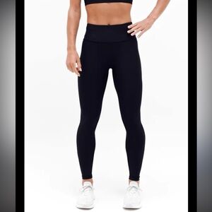 Athleta Black Seamless Leggings Size XS Ribbed Material